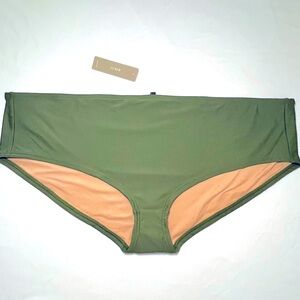 NWT J Crew Swimsuit Bottoms Boy Short Olive Green Plus Size Bikini Bottom